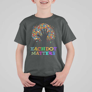 Happy Dot Day T Shirt For Kid Each Dot Matters Colorful Dot Hand Tree TS11 Dark Heather Print Your Wear