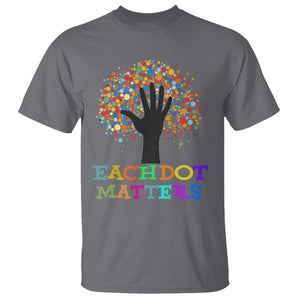 Happy Dot Day T Shirt Each Dot Matters Colorful Dot Hand Tree TS11 Charcoal Print Your Wear