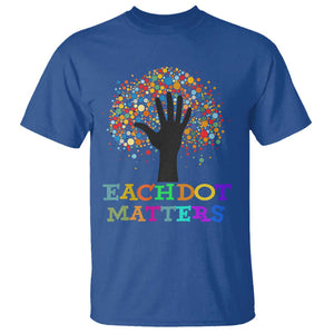 Happy Dot Day T Shirt Each Dot Matters Colorful Dot Hand Tree TS11 Royal Blue Print Your Wear