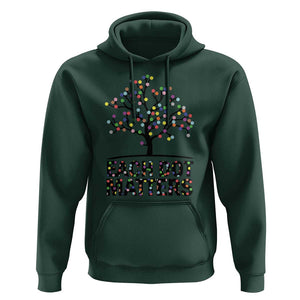Happy Dot Day Hoodie Each Dot Matters Colorful Dots Tree TS11 Dark Forest Green Print Your Wear