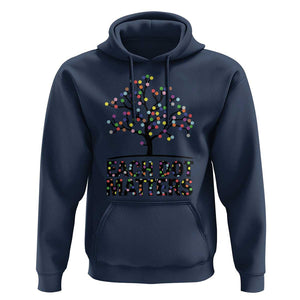 Happy Dot Day Hoodie Each Dot Matters Colorful Dots Tree TS11 Navy Print Your Wear