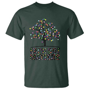 Happy Dot Day T Shirt Each Dot Matters Colorful Dots Tree TS11 Dark Forest Green Print Your Wear