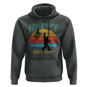 Happy Dot Day Bigfoot Hoodie American Flag Retro Sunset TS11 Dark Heather Print Your Wear