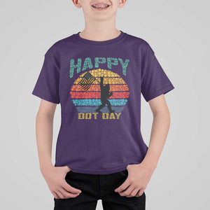 Happy Dot Day Bigfoot T Shirt For Kid American Flag Retro Sunset TS11 Purple Print Your Wear