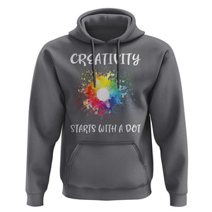 Funny Dot Day Hoodie Creativity Starts With A Dot Colorful Dots Watercolor TS11 Charcoal Print Your Wear