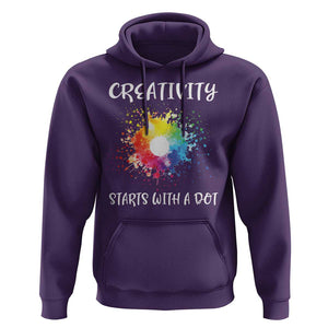 Funny Dot Day Hoodie Creativity Starts With A Dot Colorful Dots Watercolor TS11 Purple Print Your Wear