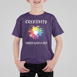 Funny Dot Day T Shirt For Kid Creativity Starts With A Dot Colorful Dots Watercolor TS11 Purple Print Your Wear