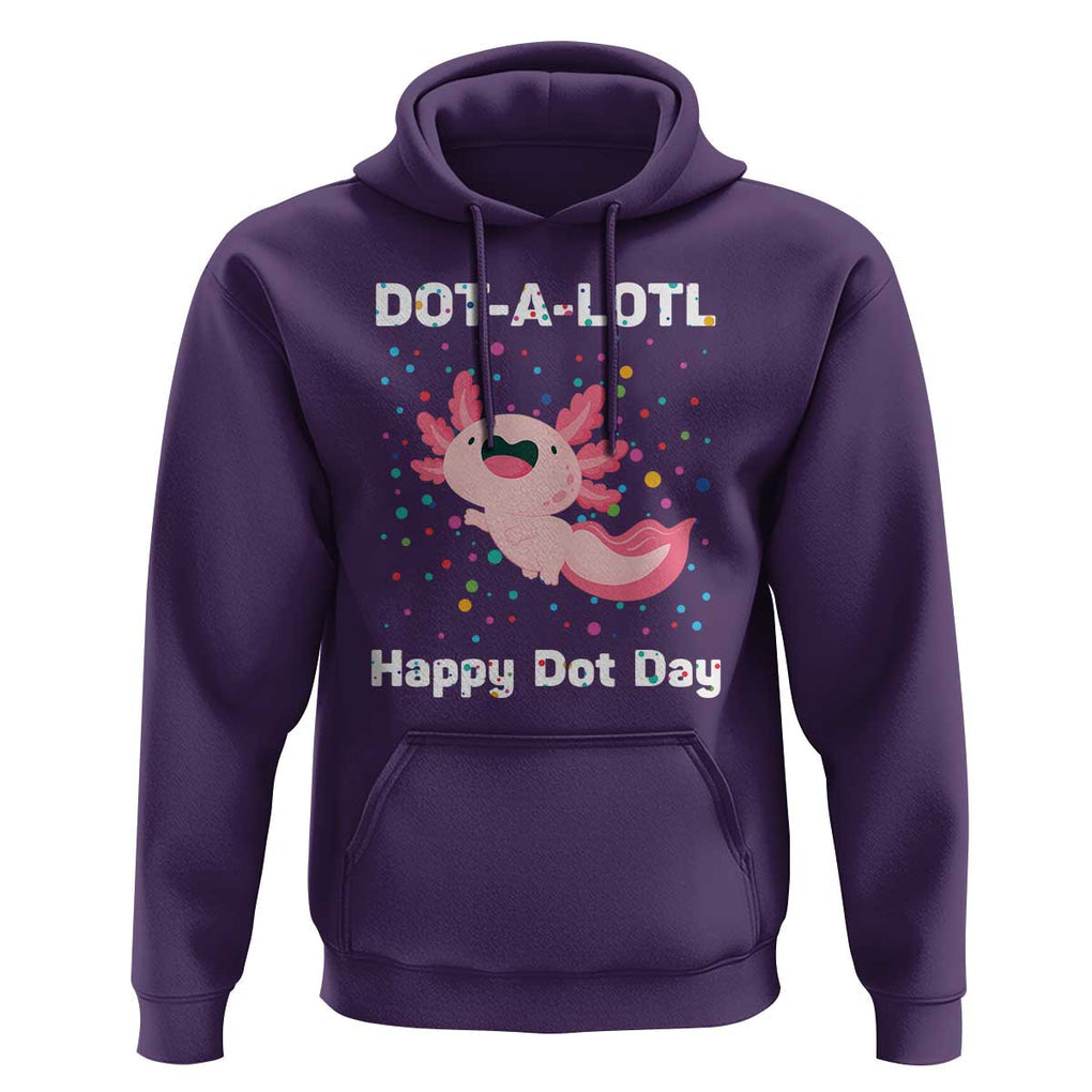 Happy Dot Day Hoodie Dot A Lotl Cute Axolotl Colorful Dot TS11 Purple Print Your Wear