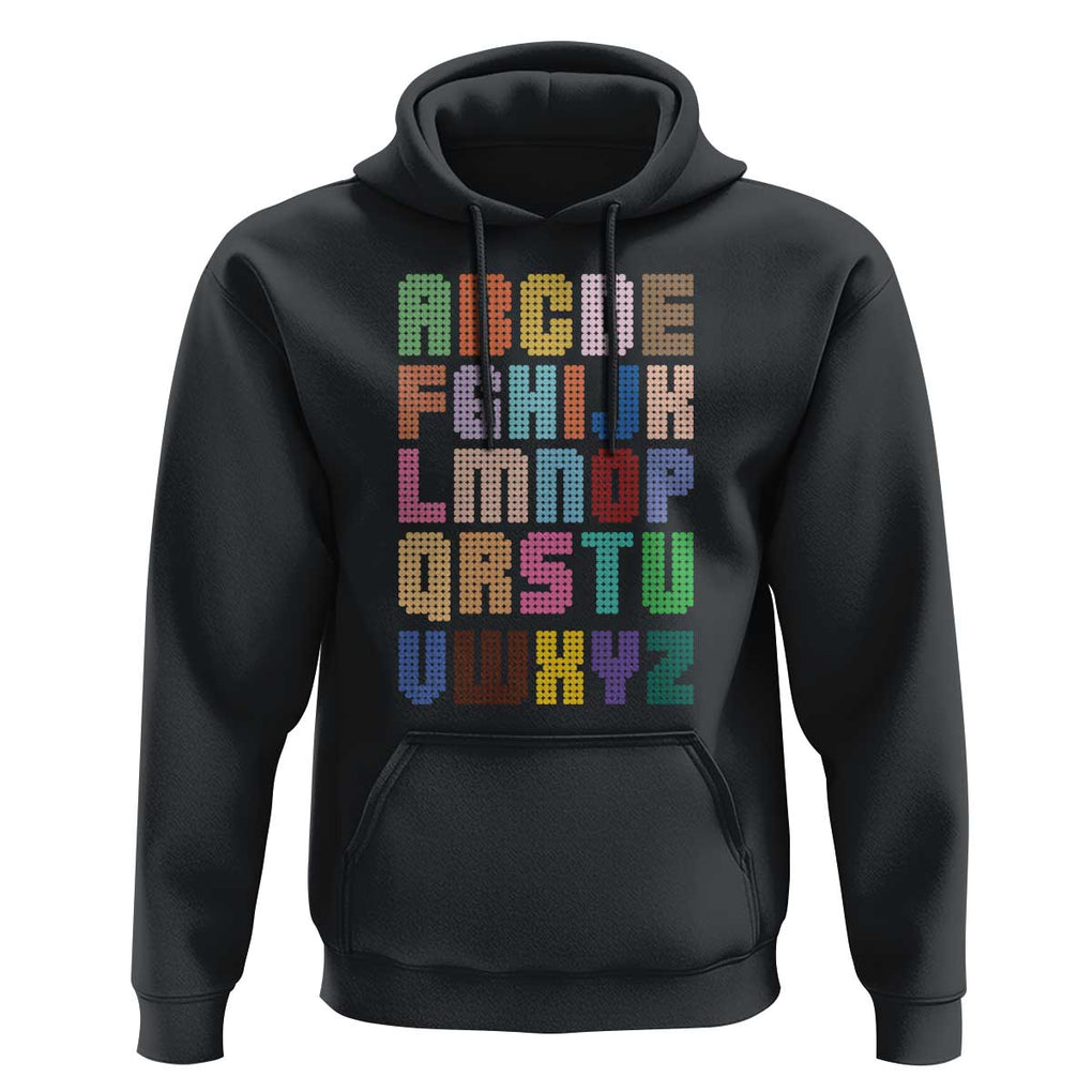 Funny Dot Day Hoodie Alphabet Kindergarten Teacher Student Colorful Polka Dot TS11 Black Print Your Wear