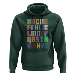 Funny Dot Day Hoodie Alphabet Kindergarten Teacher Student Colorful Polka Dot TS11 Dark Forest Green Print Your Wear