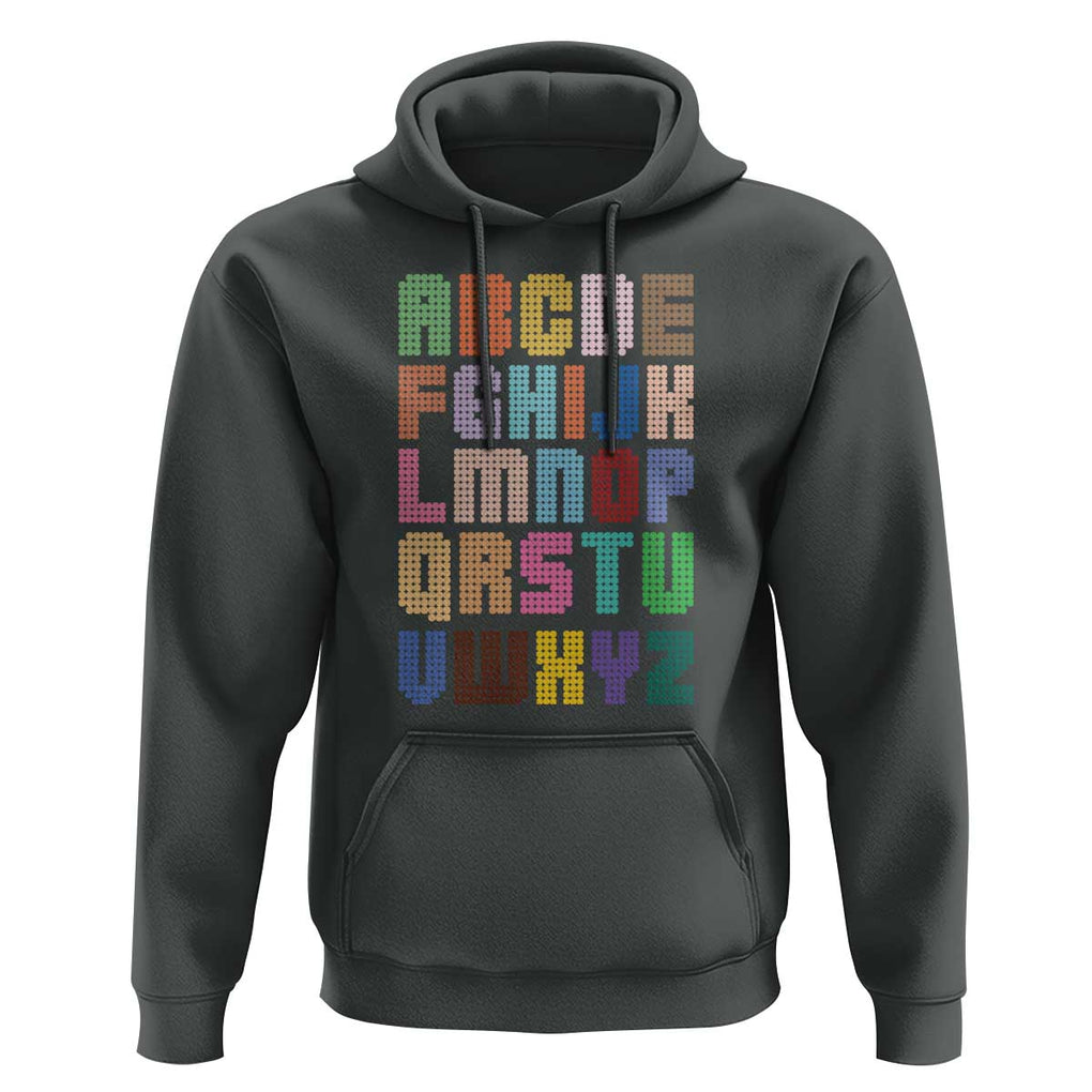 Funny Dot Day Hoodie Alphabet Kindergarten Teacher Student Colorful Polka Dot TS11 Dark Heather Print Your Wear