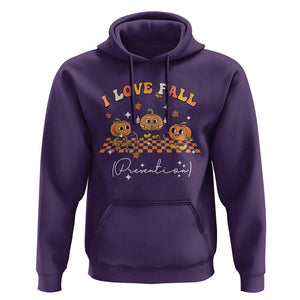 Funny Fall Physical Therapy Hoodie I Love Fall Prevention Retro Groove Pumpkin TS11 Purple Print Your Wear