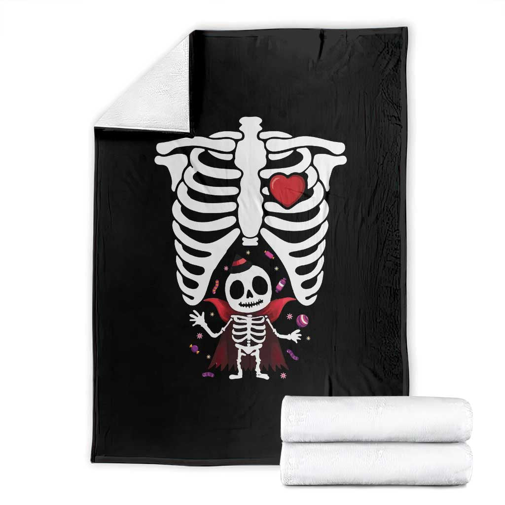 Pregnancy Announcement Throw Blanket Halloween Vampire Skeleton Monster Baby Pregnant Candy TS11 Black Print Your Wear