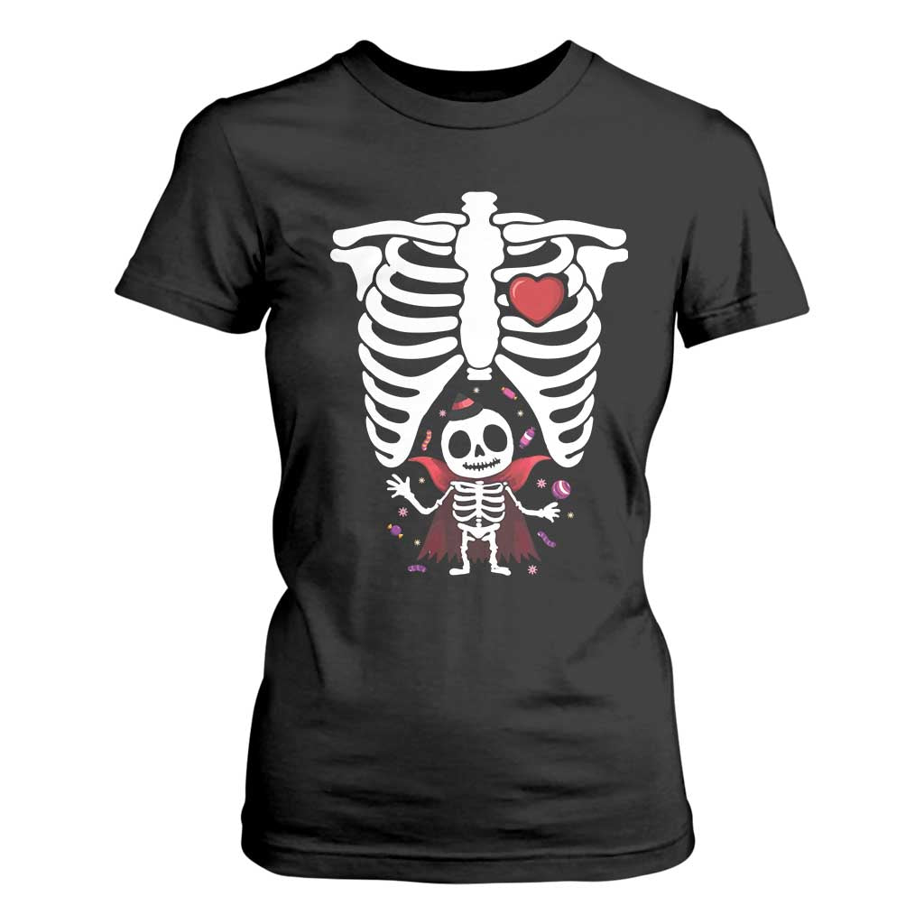 Pregnancy Announcement T Shirt For Women Halloween Vampire Skeleton Monster Baby Pregnant Candy TS11 Black Print Your Wear