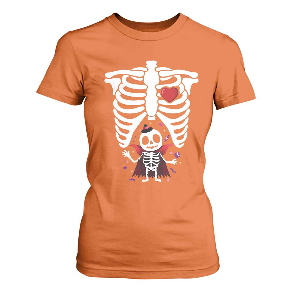 Pregnancy Announcement T Shirt For Women Halloween Vampire Skeleton Monster Baby Pregnant Candy TS11 Orange Print Your Wear