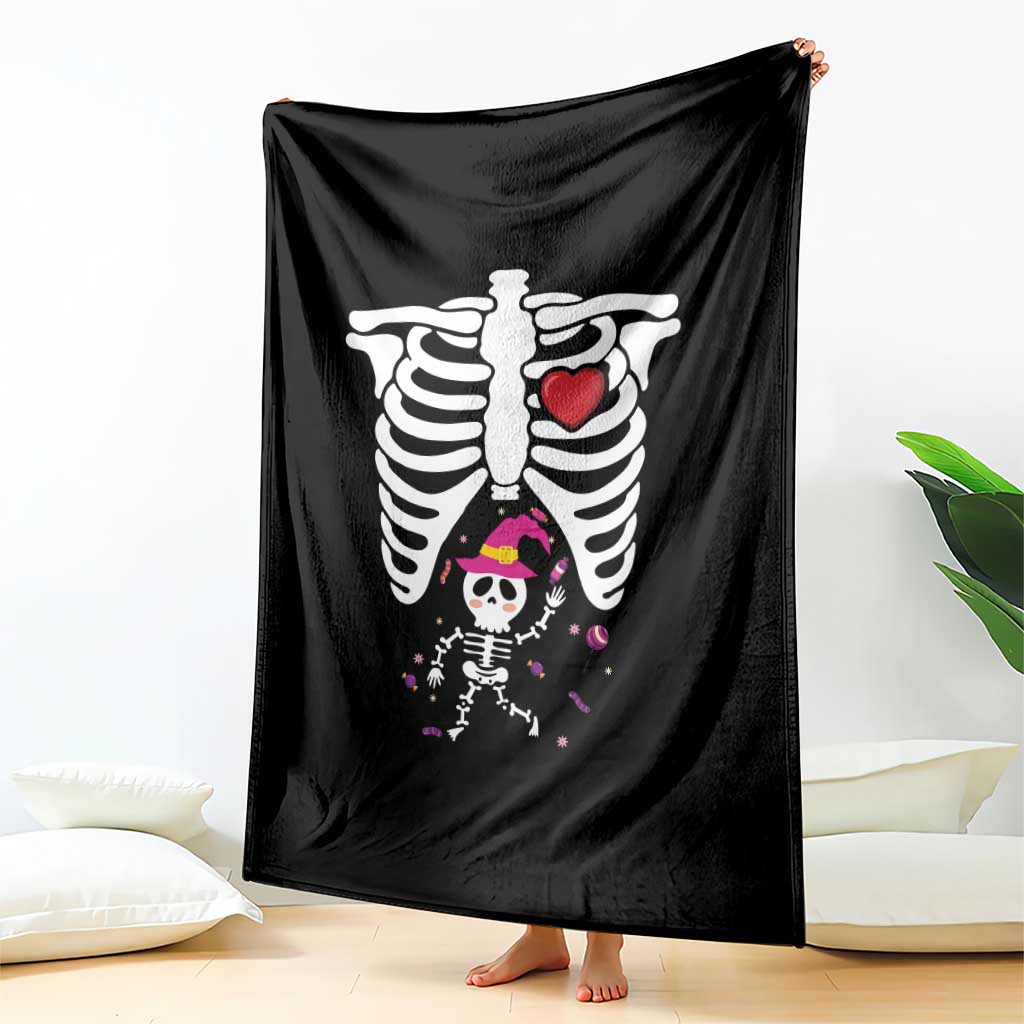 Pregnancy Announcement Throw Blanket Halloween Witch Skeleton Monster Baby Pregnant Candy TS11 Print Your Wear