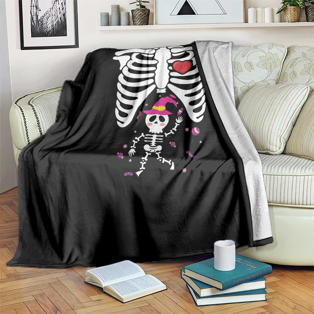 Pregnancy Announcement Throw Blanket Halloween Witch Skeleton Monster Baby Pregnant Candy TS11 Print Your Wear