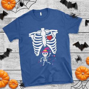 Pregnancy Announcement T Shirt Halloween Witch Skeleton Monster Baby Pregnant Candy TS11 Royal Blue Print Your Wear