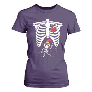 Pregnancy Announcement T Shirt For Women Halloween Witch Skeleton Monster Baby Pregnant Candy TS11 Purple Print Your Wear
