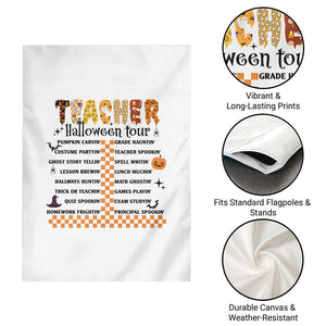 Funny Teacher Halloween Tour Garden Flag Spooky Teacher Activities Pumpkin Witch Hat Bat TS11 Print Your Wear