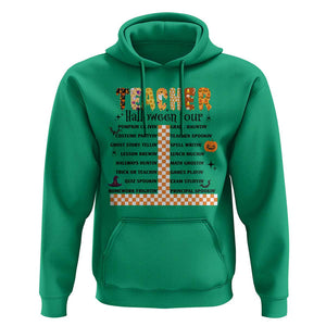 Funny Teacher Halloween Tour Hoodie Spooky Teacher Activities Pumpkin Witch Hat Bat TS11 Irish Green Print Your Wear