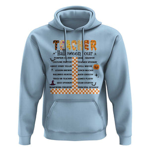Funny Teacher Halloween Tour Hoodie Spooky Teacher Activities Pumpkin Witch Hat Bat TS11 Light Blue Print Your Wear