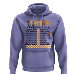 Funny Teacher Halloween Tour Hoodie Spooky Teacher Activities Pumpkin Witch Hat Bat TS11 Violet Print Your Wear