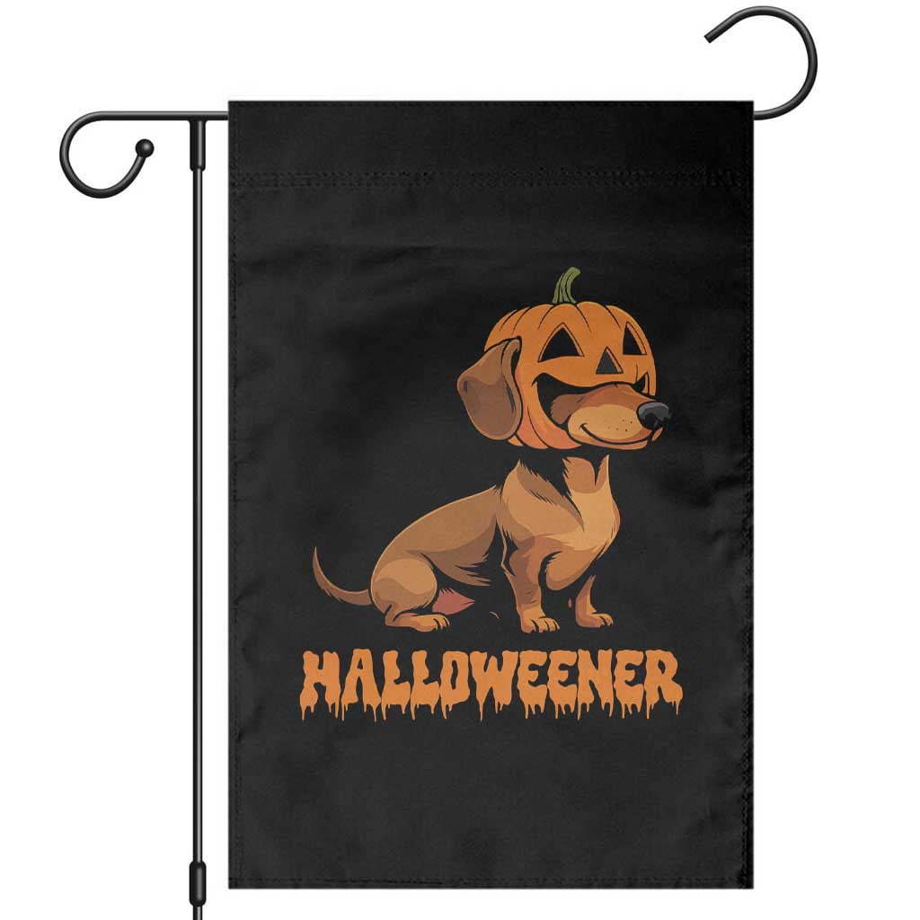 Funny Halloween Dachshund Garden Flag Halloweener Pumpkin Wiener Dog TS11 Black Print Your Wear