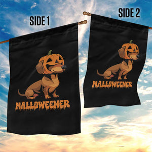 Funny Halloween Dachshund Garden Flag Halloweener Pumpkin Wiener Dog TS11 Print Your Wear