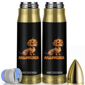 Funny Halloween Dachshund Bullet Tumbler Halloweener Pumpkin Wiener Dog TS11 Black Print Your Wear