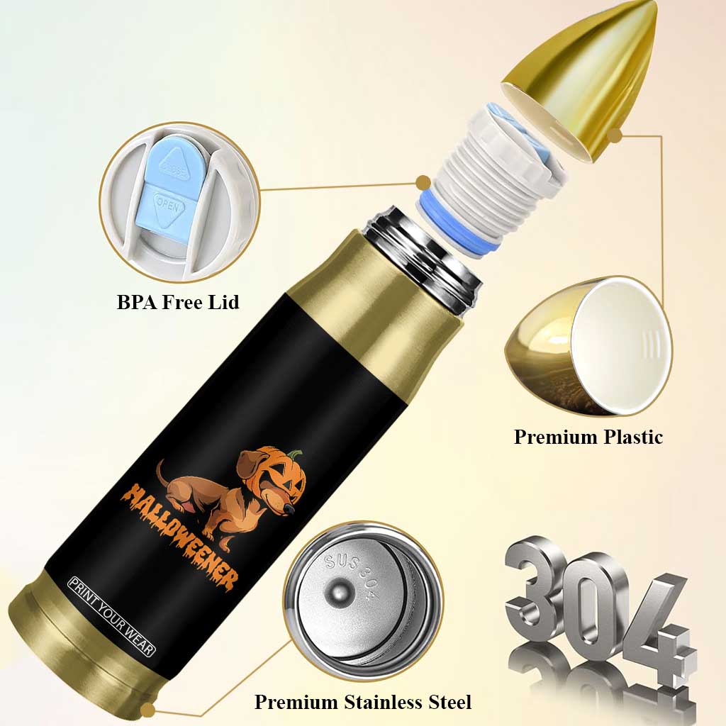 Funny Halloween Dachshund Bullet Tumbler Halloweener Pumpkin Wiener Dog TS11 Print Your Wear