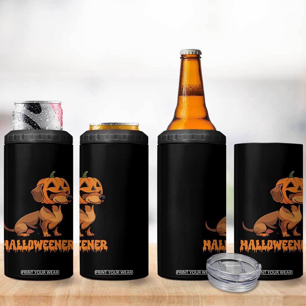 Funny Halloween Dachshund 4 in 1 Can Cooler Tumbler Halloweener Pumpkin Wiener Dog TS11 Print Your Wear
