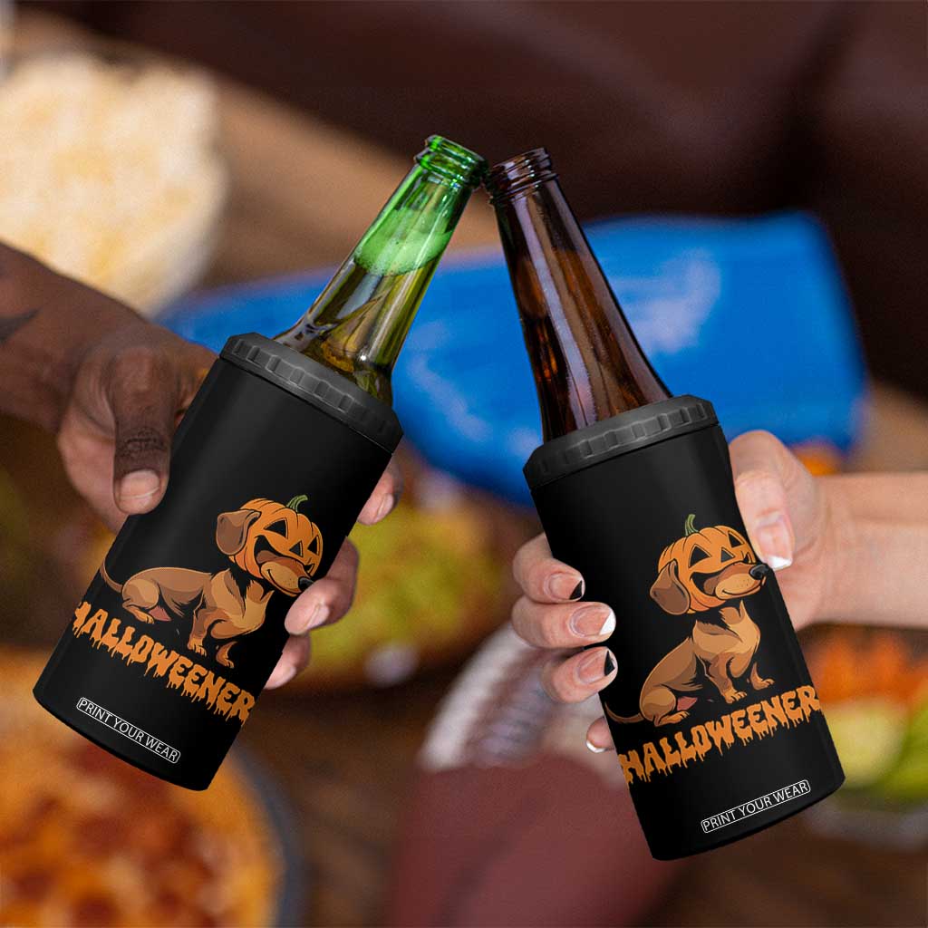 Funny Halloween Dachshund 4 in 1 Can Cooler Tumbler Halloweener Pumpkin Wiener Dog TS11 Print Your Wear