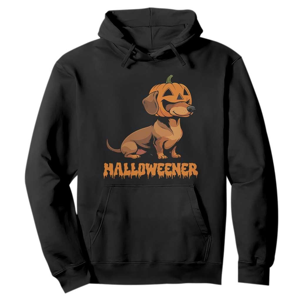 Funny Halloween Dachshund Hoodie Halloweener Pumpkin Wiener Dog TS11 Black Print Your Wear