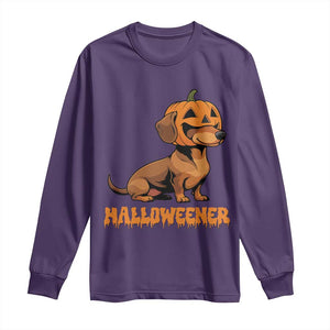 Funny Halloween Dachshund Long Sleeve Shirt Halloweener Pumpkin Wiener Dog TS11 Purple Print Your Wear
