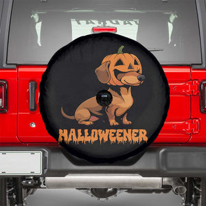 Funny Halloween Dachshund Spare Tire Cover Halloweener Pumpkin Wiener Dog TS11 Black Print Your Wear