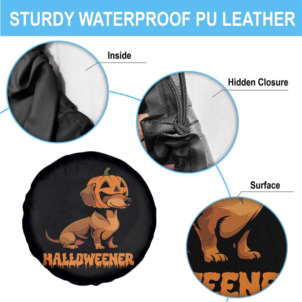 Funny Halloween Dachshund Spare Tire Cover Halloweener Pumpkin Wiener Dog TS11 Print Your Wear
