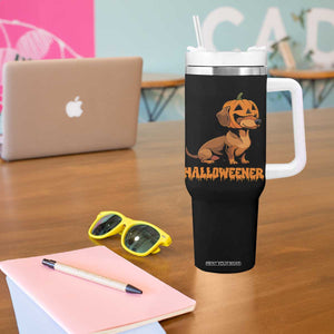 Funny Halloween Dachshund Tumbler With Handle Halloweener Pumpkin Wiener Dog TS11 Print Your Wear