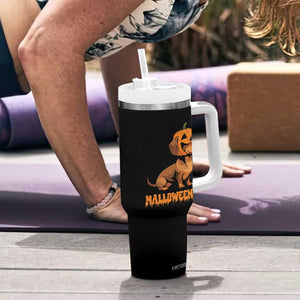 Funny Halloween Dachshund Tumbler With Handle Halloweener Pumpkin Wiener Dog TS11 Print Your Wear