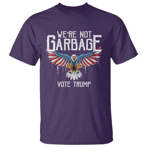 We're Not Garbage Vote Trump T Shirt US Election 2024 Vintage Eagle TS11 Purple Print Your Wear