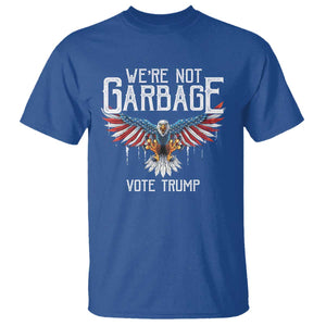 We're Not Garbage Vote Trump T Shirt US Election 2024 Vintage Eagle TS11 Royal Blue Print Your Wear