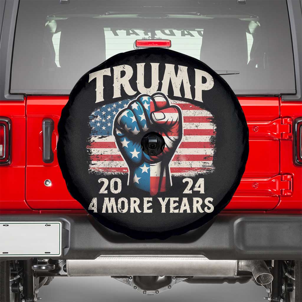 Trump Supporter Spare Tire Cover Trump 2024 Four More Years American Flag Hand Fist TS11 Black Print Your Wear