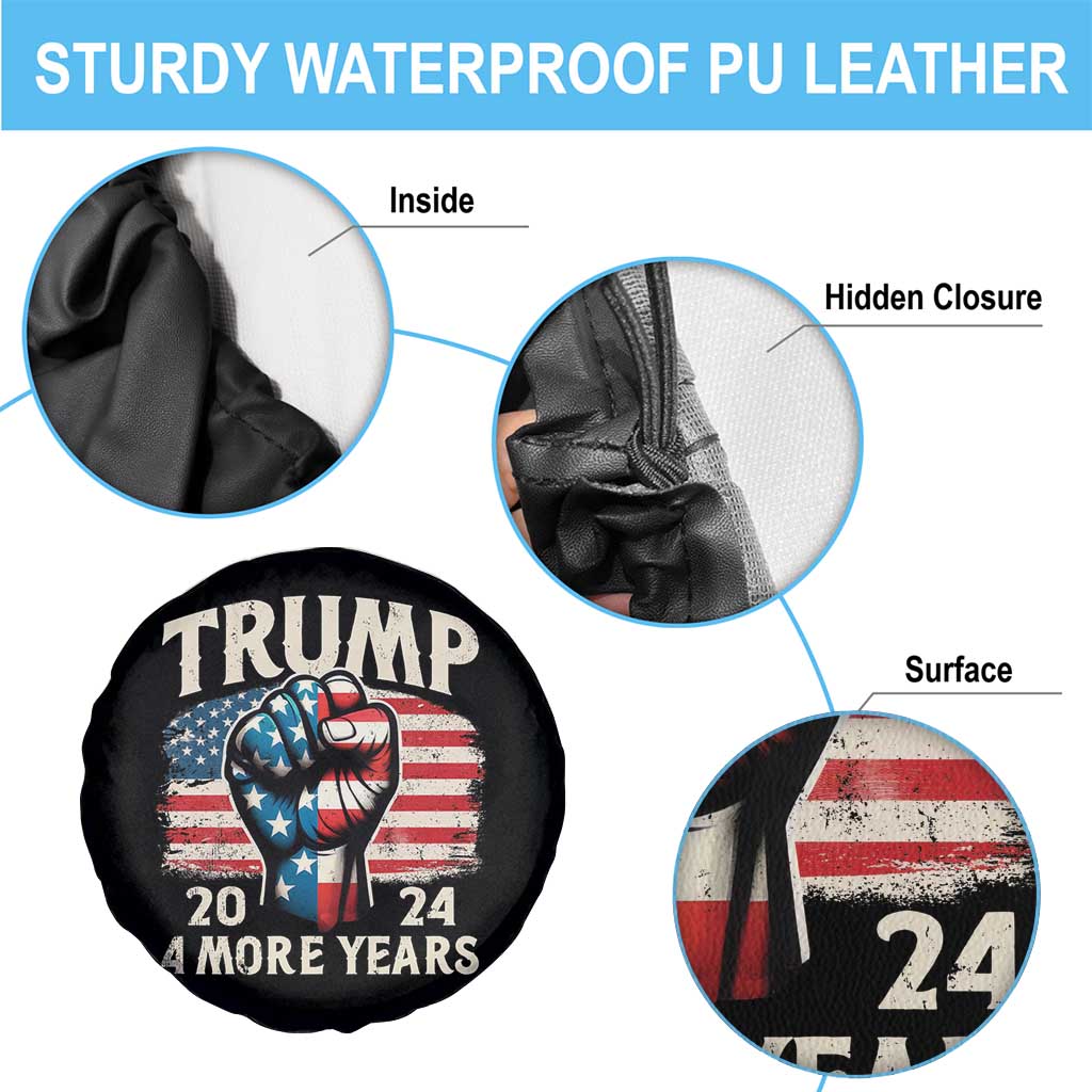 Trump Supporter Spare Tire Cover Trump 2024 Four More Years American Flag Hand Fist TS11 Print Your Wear