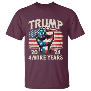 Trump Supporter T Shirt Trump 2024 Four More Years American Flag Hand Fist TS11 Maroon Print Your Wear