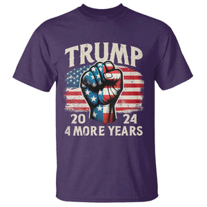 Trump Supporter T Shirt Trump 2024 Four More Years American Flag Hand Fist TS11 Purple Print Your Wear