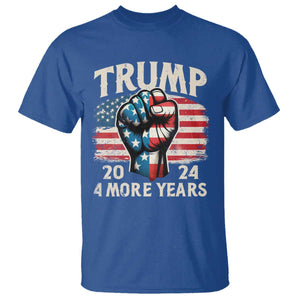 Trump Supporter T Shirt Trump 2024 Four More Years American Flag Hand Fist TS11 Royal Blue Print Your Wear
