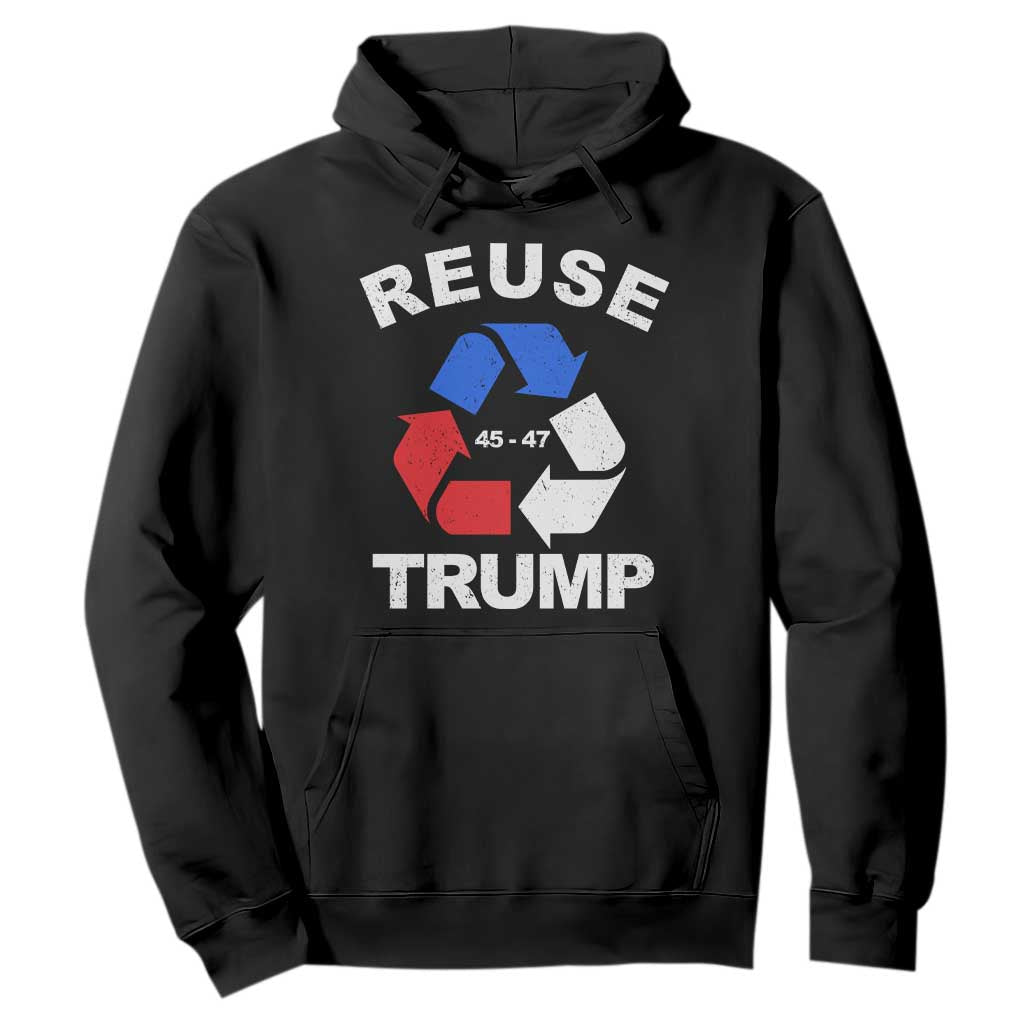 Funny Trump Garbage 2024 Hoodie Reuse Trump 45-47 TS11 Black Print Your Wear