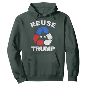 Funny Trump Garbage 2024 Hoodie Reuse Trump 45-47 TS11 Dark Forest Green Print Your Wear