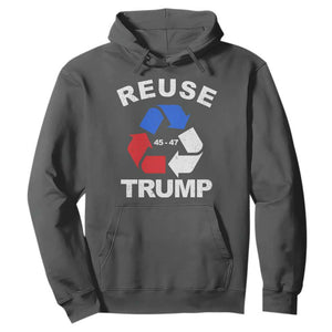 Funny Trump Garbage 2024 Hoodie Reuse Trump 45-47 TS11 Dark Heather Print Your Wear