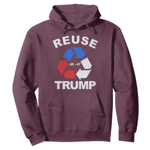 Funny Trump Garbage 2024 Hoodie Reuse Trump 45-47 TS11 Maroon Print Your Wear